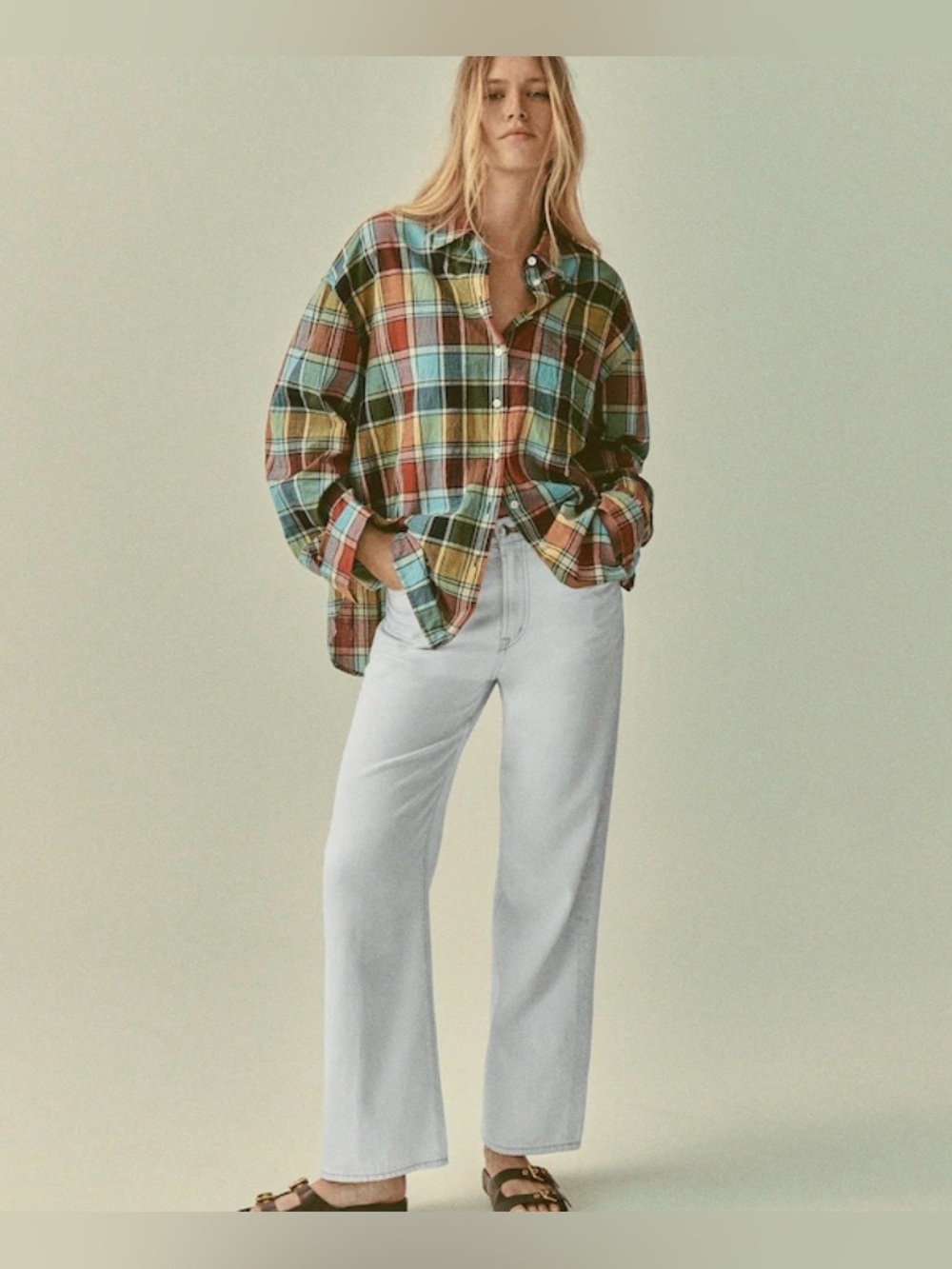 Madewell The Perfect Vintage Wide-leg Crop in Airy Denim